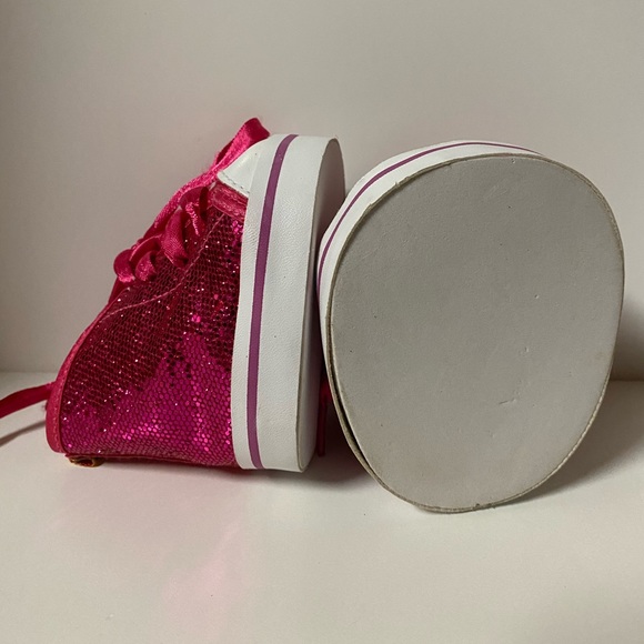 Build A Bear Workshop Shoes Bundle Pink Sequin Sneakers Silver Flats BAB - Picture 5 of 9